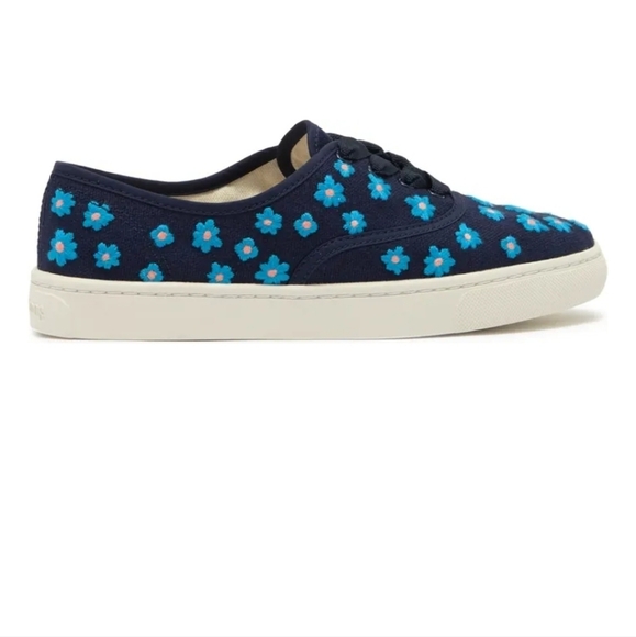 Soludos Marin Floral Embroidered Organic Cotton Sneaker NWB - Picture 3 of 5